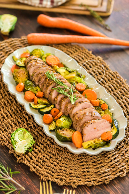 ROASTED MAPLE GARLIC PORK LOIN + ROASTED GARLIC VEGGIES BUNDLE